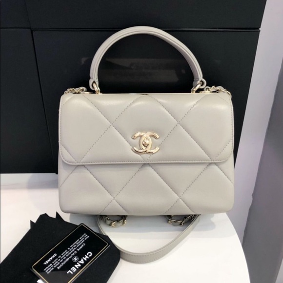 Chanel Trendy CC Small gray lambskin light gold hardware